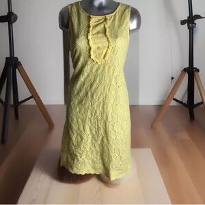 BLOOMINGDALES AQUA BRAND BRIGHT YELLOW EYELET COVER UP DRESS BEACH WEAR SIZE M
